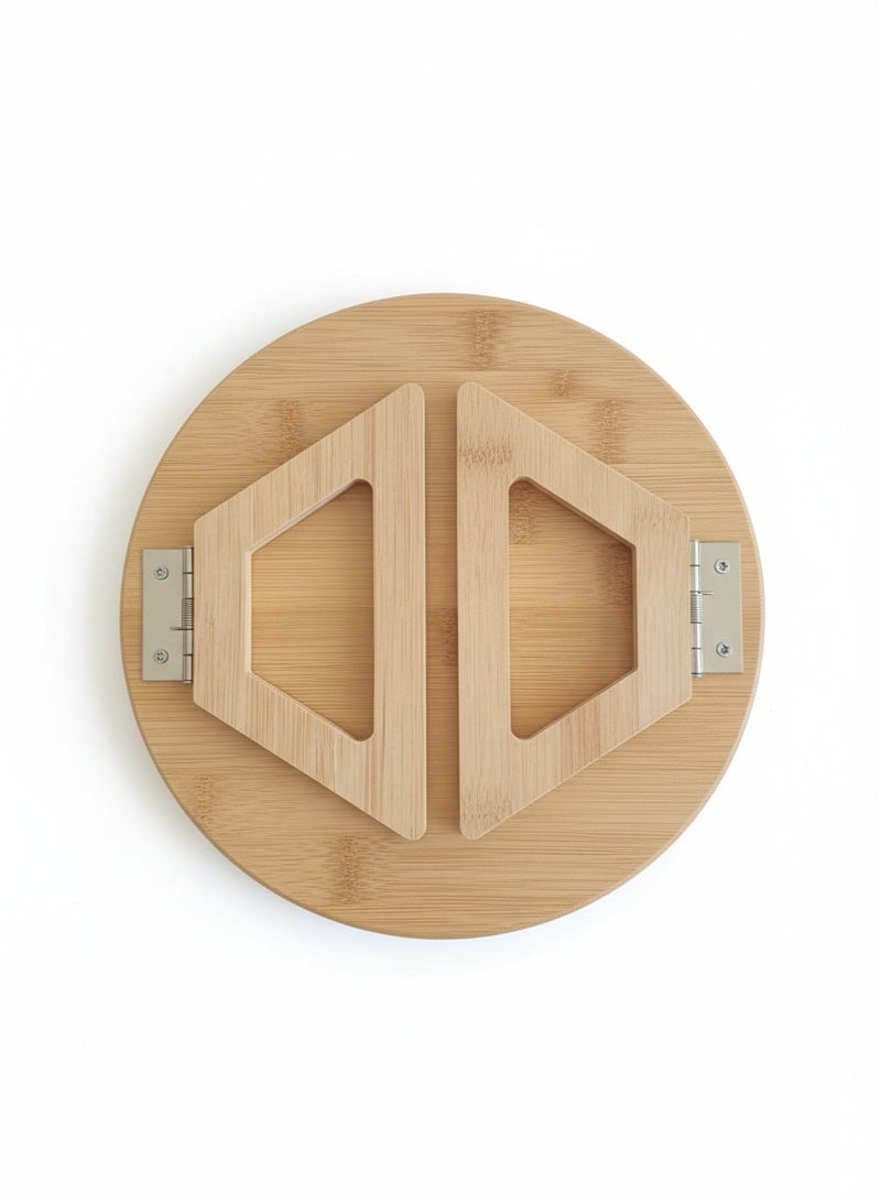 A natural wood side sofa table with a sleek and modern design, easily attaches to the arm of the sofa to provide an ideal surface for drinks, snacks, or your phone. - Image 3